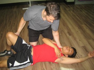Putting a victim in the H.A.I.N.E.S. recovery position